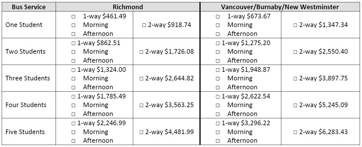 Bus Transportation – BC Muslim School